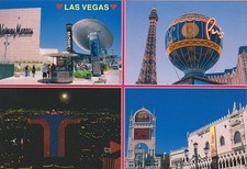  POSTCARD-"Las Vegas" ...Multi-Scenic View 4 Small Photos on One Postcard