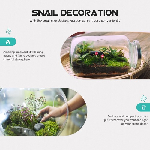 20 Pcs Educational Figurines Small Terrarium Snails Birthday Cake Decoration - Picture 2 of 12