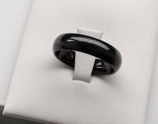 6mm TUNGSTEN CARBIDE BLACK HIGH POLISHED MEN'S/ WOMEN'S WEDDING BAND RING SZ6-13