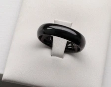 6mm TUNGSTEN CARBIDE BLACK HIGH POLISHED MEN'S/ WOMEN'S WEDDING BAND RING SZ6-13