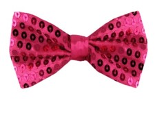 Pink Sequins Pre-Tied Bow Tie for Formals Schools Dance Troupes Costumes