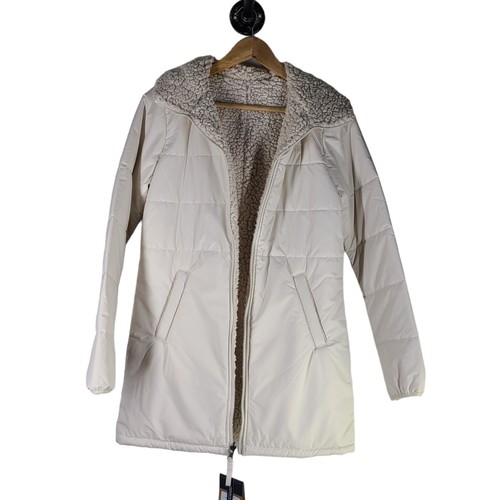 The North Face Merriewood Vintage Bianco Sherpa Reversibile Parka Tampone Tg XS Nuovo con etichette - Foto 4 di 8