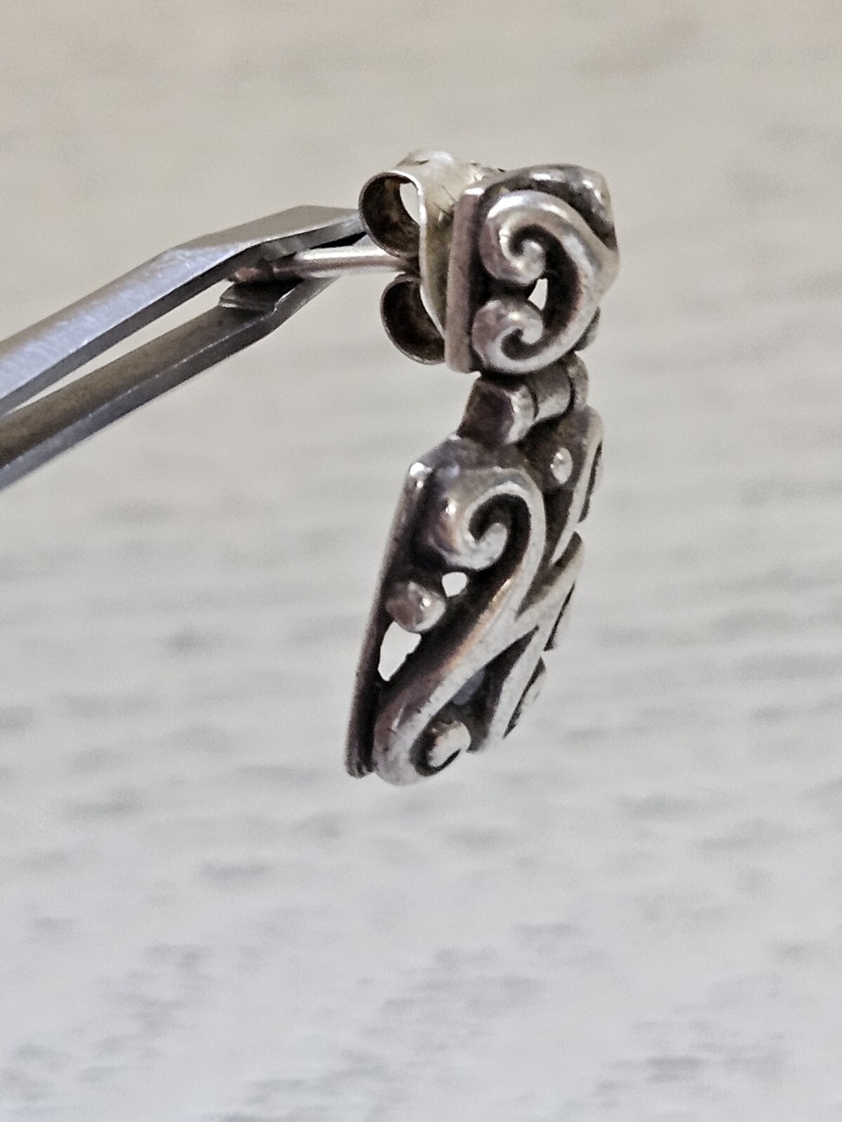 Sterling .925 Scrollwork Dangle Earrings Thailand… - image 3