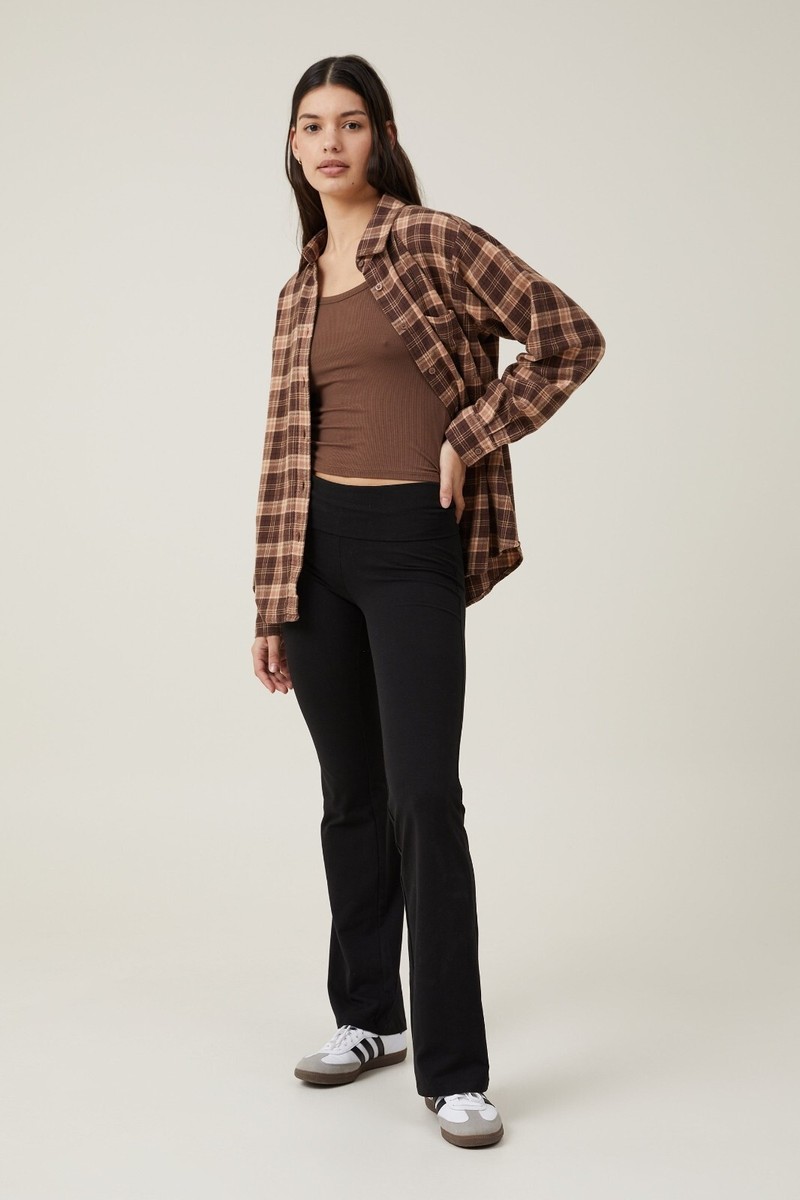 Cotton:On Women's Boyfriend Flannel Shirt Poppy Check Dark Cotton:On Women's Boyfriend Flannel Shirt Poppy Check Dark