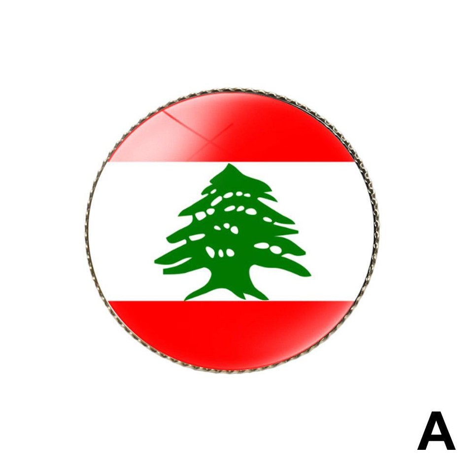 Lebanon Flag Pin International Travel Brooch Metal Revivalism Style