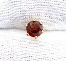 14Kt Yellow Gold 5mm Round Garnet Gemstone Gem Stone Tie Tack EBSTT91