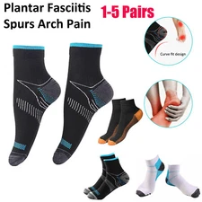 Foot Pain Relief Compression Socks Ankle Support Sleeves Brace Plantar Fasciitis