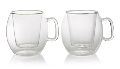 Luigi Bormioli Double Wall Thermic Café Supremo 2-PC Coffee Cup Set 10.25 Oz