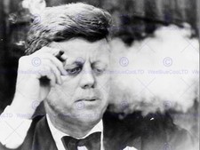 VINTAGE PHOTO B&W JFK KENNEDY PORTRAIT SMOKING CIGAR FINE ART POSTER CC5191