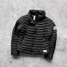 Odd Molly Womens Black Puffer Quilted Long Sleeve Jacket Full Zip Size - 2, M