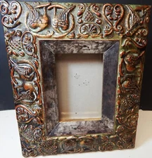 ORNATE Gold Gilt Carved Wood BAROQUE PICTURE FRAME Intricate Vintage 12x10 /6x4