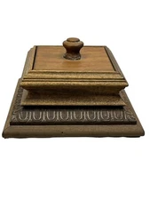 Handcrafted Square Wood Trinket Box by Ye Ole Wood Shop 4.75" x 4.75"