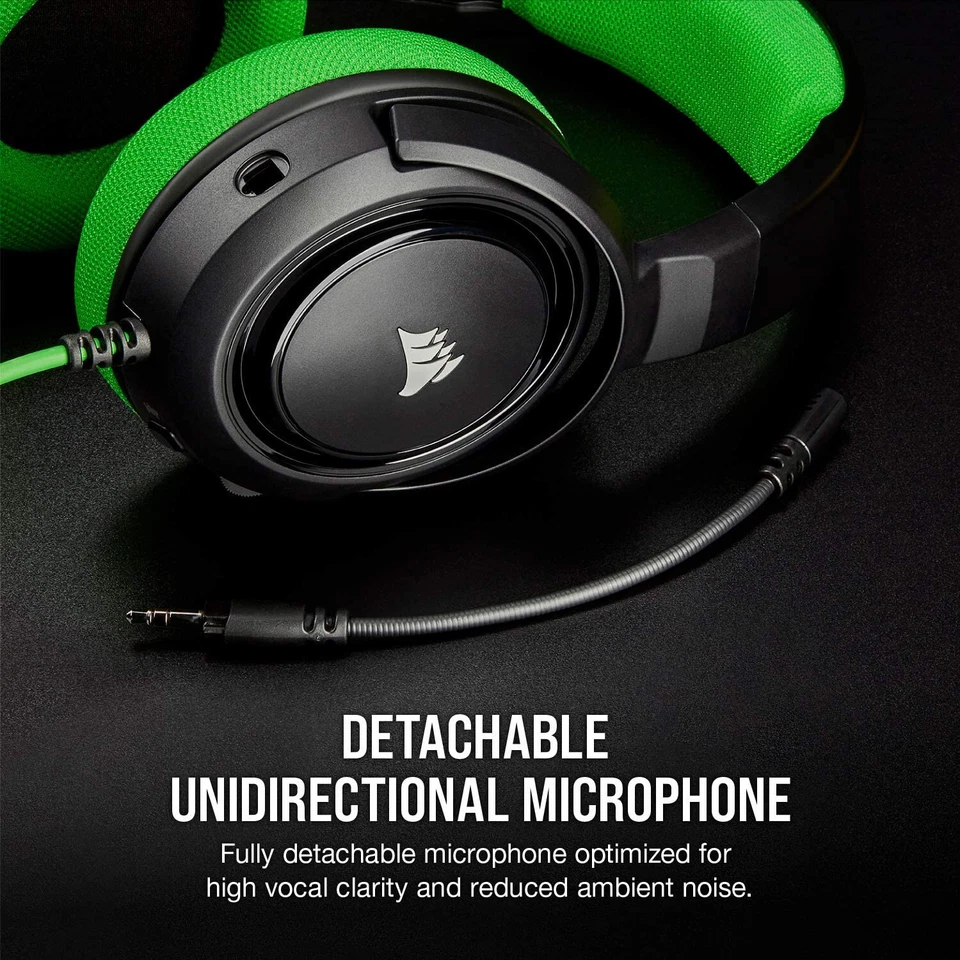 Corsair OFFICIAL HS35 Stereo Gaming Headset (XBOX/PC/Mobile/PS4/Switch) *GREEN* - Image 4 of 4