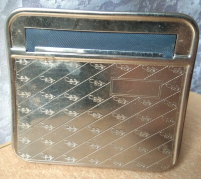 Vintage old cigarette rolling machine and cigarette case RARE metal BOX