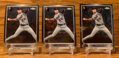 MATT MANNING Rookie Card 3 Card LOT  | 2022 Topps Chrome Detroit TIGERS #57 RC