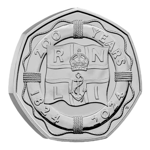 200 Años De La RNLI 2024 50p Moneda Real Brillante Sin Circular Como Nuevo Post Rápido. - Imagen 3 de 3