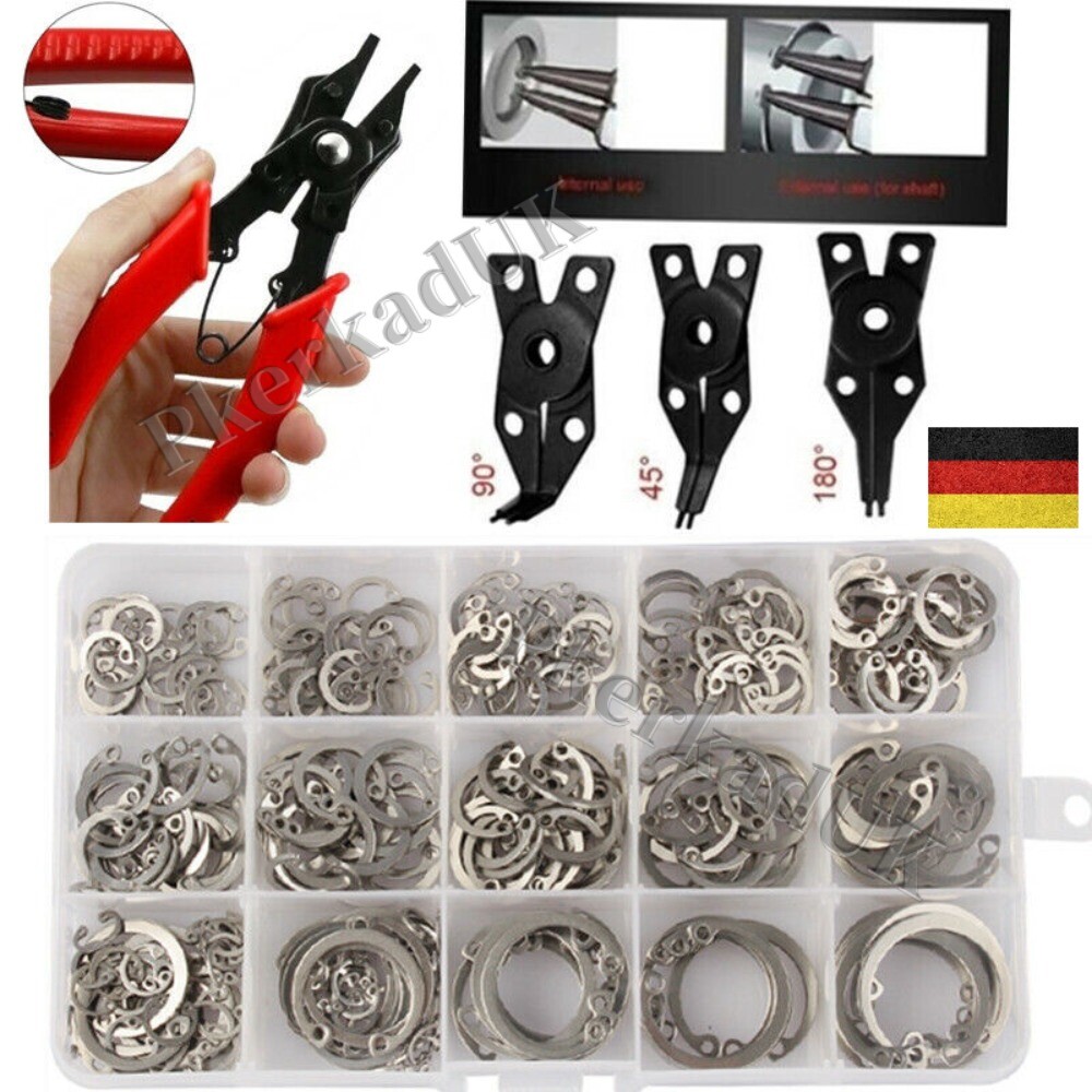 E-Clips Sicherungsringe, 120 STK Edelstahl-Sicherungsring Sprengring