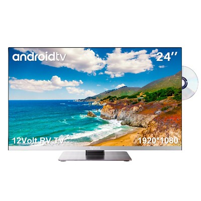 SYLVOX 12/24 Volt RV TV 24 inch TV 1080P Full HD Smart TV with App Store Camper