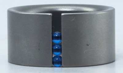 Niessing Steel Ring with Synthetic Blue Spinel Balls Size 7.25 Retail: $195 NEW