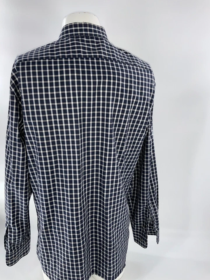 Camisa Rodd & Gunn Manga Larga Botón L Hombres Azul Cuadros Algodón Italia YGI G2-37 Foto 4 de 4
