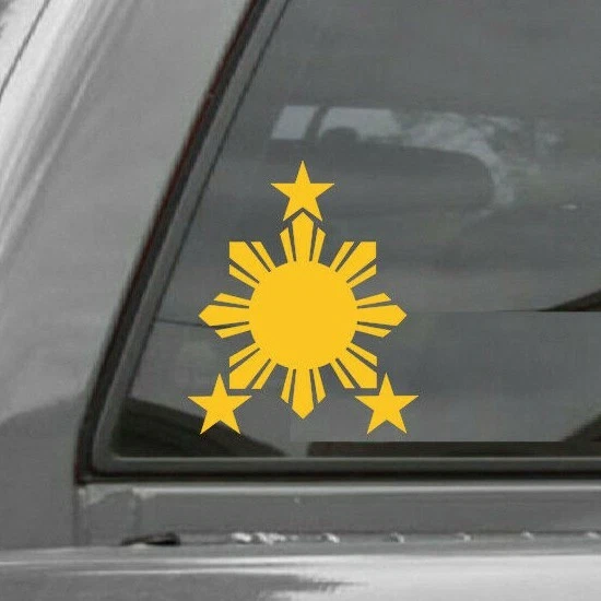 ORACAL 2x Philippine Flag/Sun Stars Vinyl Window Decal 2.5" X 3.0"