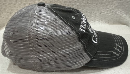 Tennis Hair Don't Care Distressed Ball Cap Black with Gray Mesh Adjustable - Picture 4 of 14