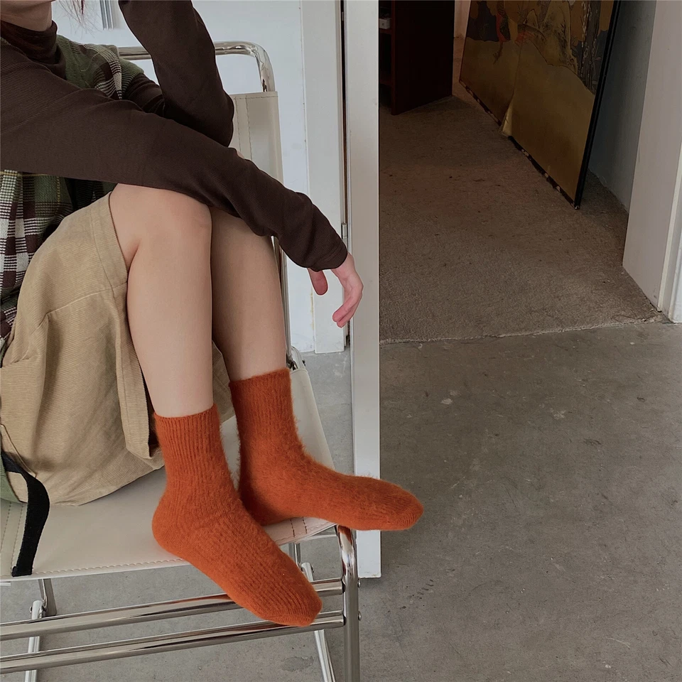 5 pares de calcetines gruesos de lana para mujer suaves cálidos Fanshion informales invierno 5-9 Foto 3 de 4