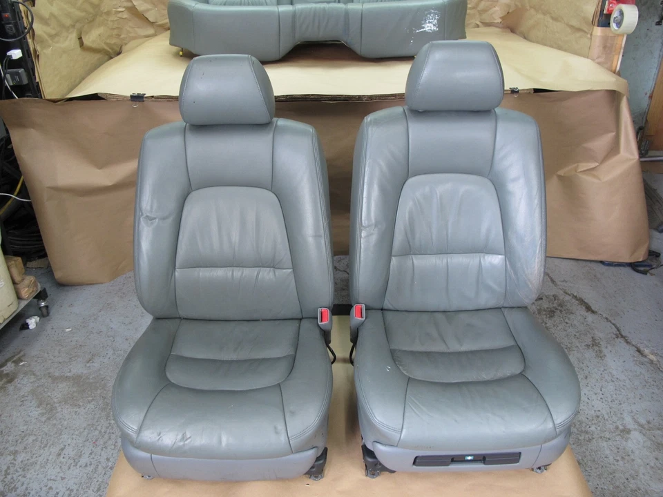 🥇98-00 LEXUS UCF20L LS400 FRONT & REAR LEATHER SEAT GRAY COMPLETE SET OEM Foto 3 de 4