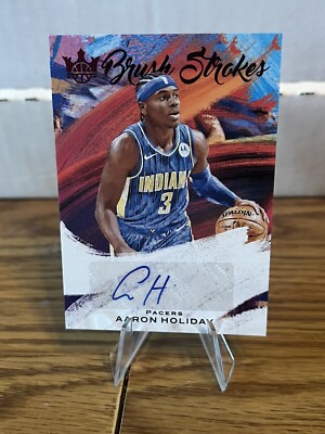 2020-21 Panini Court Kings Brush Strokes Ruby /49 Aaron Holiday #BR-AAH Auto