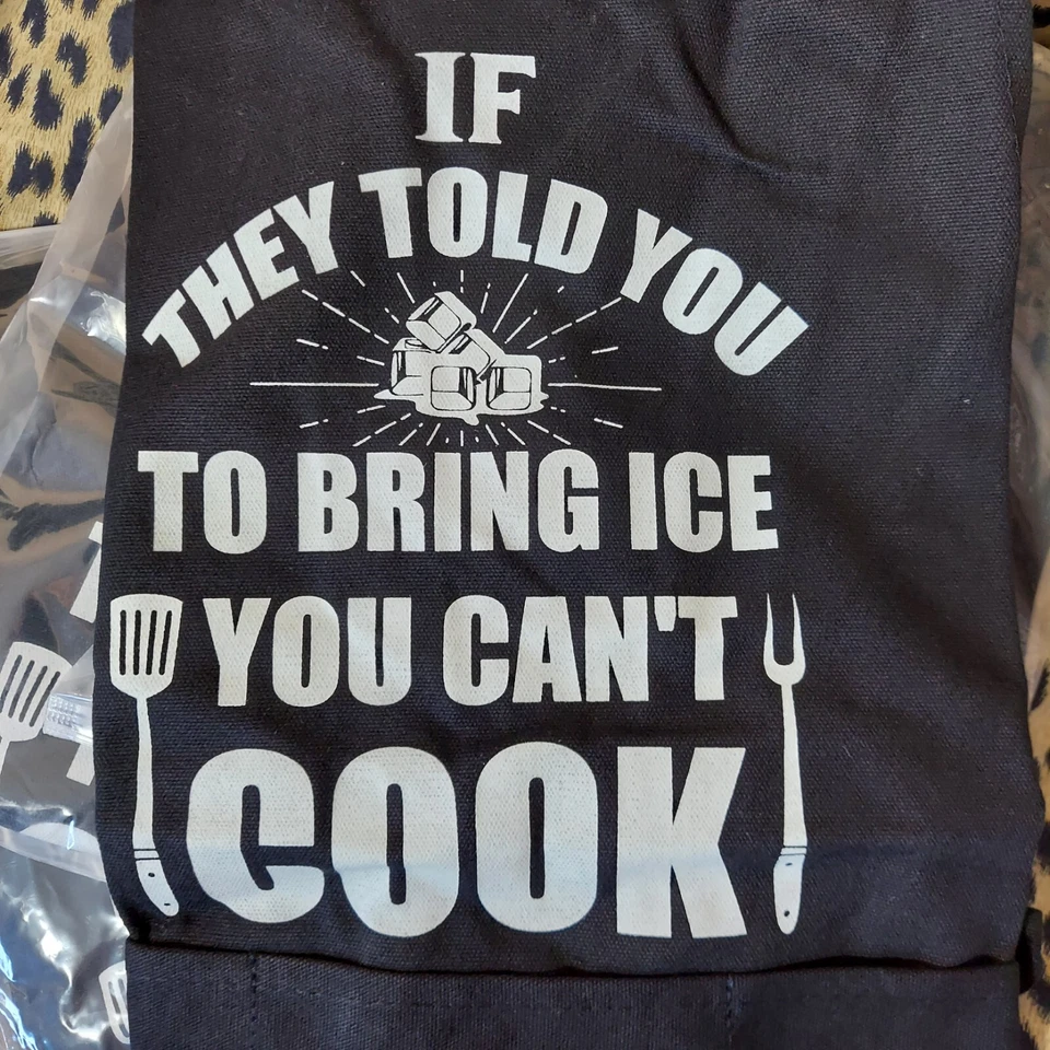 BBQ Apron Black One Size Cooking Grilling Chef Cookout Party Summer - Image 2 of 4