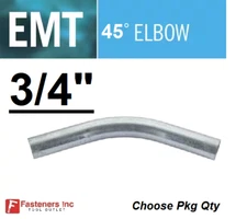 3/4" EMT 45 Degree Elbow UL Galvanized Steel Indoor / Outdoor Choose Qty #8311