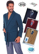 Men's wool and cashmere blend dressing gown made in Italy CREAZIONI B&B 46/60