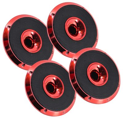 2 Pair of 8'' 200W RMS 4-Ohm Red Compression Horn / Coaxial Speaker Audiopipe