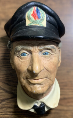 Vintage Bossons Chalkware Sea Captain s Head C1972