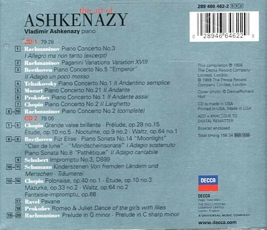 The Art Of Ashkenazy ~ Vladimir Ashkenazy ~ Classical ~ 2 CDs ~ Used VG - Image 2 of 2