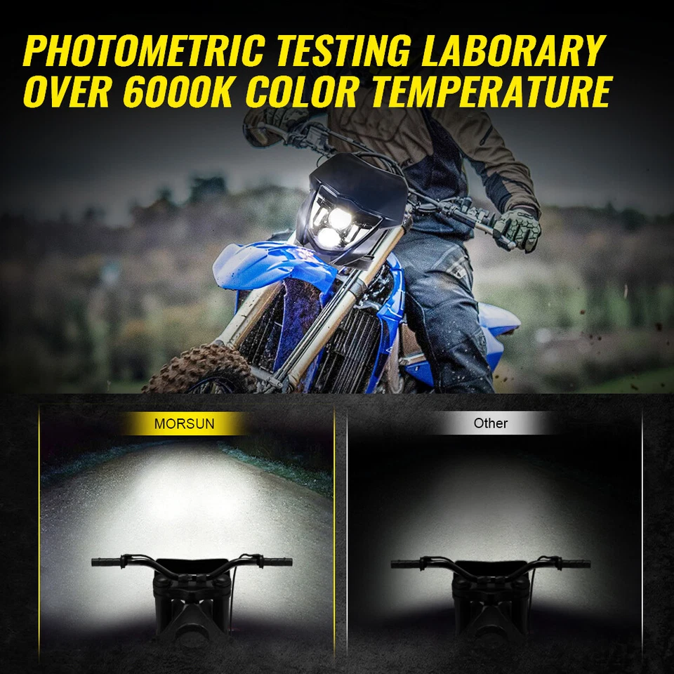 Faro LED E24 H/L DRL para moto de cross Yamaha WR450F WR250F 2007-2018 2019-2024 Foto 4 de 4