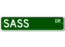 SASS Drive Custom Street Sign Personalized Last Name Aluminum Metal Plaque Decor