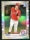 Evan Carter 2020 1st Bowman Draft Chrome Refractor #BD-126 Texas Rangers Rookie