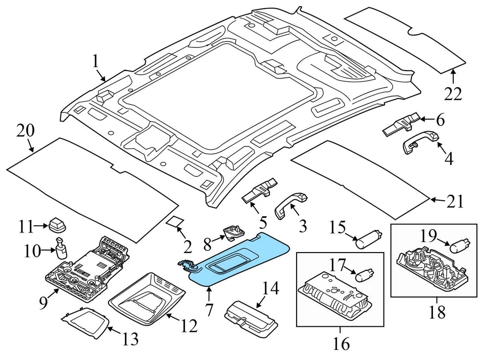 2010-2017 BMW 535I GT - Right SUN Visor / Mirror 7225918 - Image 4 of 4