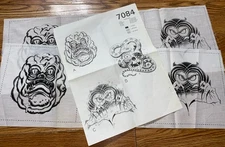 Tri-Chem Liquid Embroidery 7084 Monsters Quilt Block Set Picture To Paint