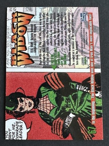 Black Widow Card No. 67 - Marvel Masterpieces 1993 NM+ (Buy 3 for Free Ship!) - Picture 2 of 3