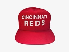 vintage cincinnati reds twill snapback hat cap mens OSFA deadstock NWOT 80s