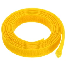 PET Cable Wire Wrap 29.8mm Expandable Sleeving Yellow 3 M Length