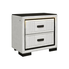 Isaiah White and Black Nightstand