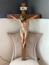 10 inch Handmade Wall Cross Realistic Crucifix INRI Jesus Christ Religious Deco