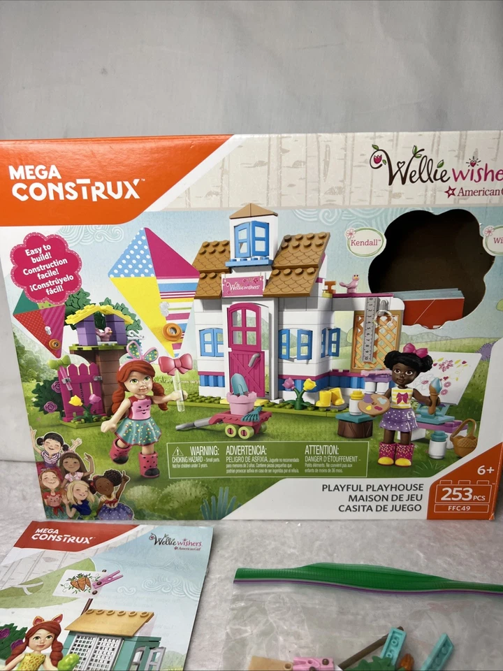 批量 2 件 Mega Construx Weliewishers Playful Playhouse 玩具套件 花园套装 阅读! — 第 2/4 张图片