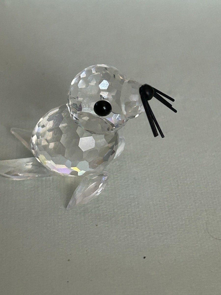 Swarovski Crystal Miniature Baby Seal Figurine Retired Whiskers