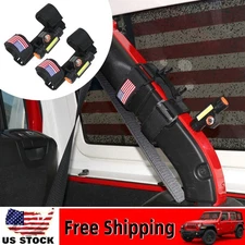 For Jeep Wrangler JK JL 2007-23 Roll Bar Paracord Grip Handle with LED Light X2