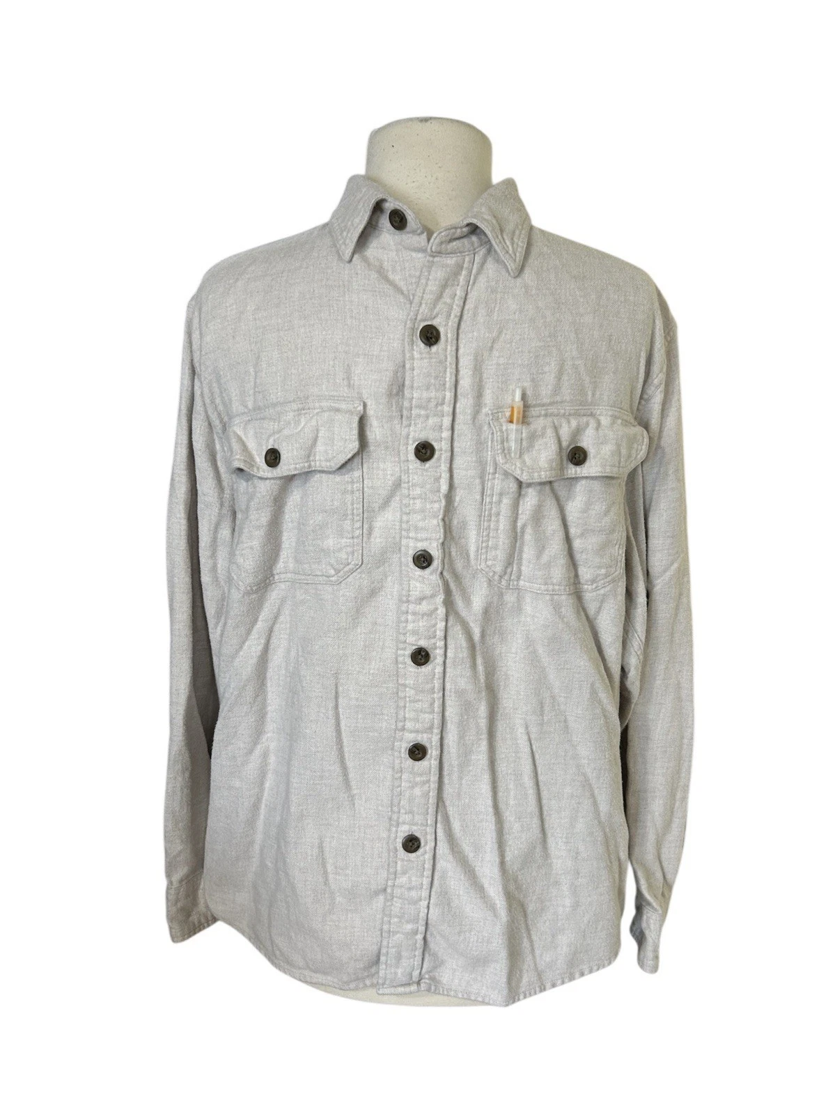 Pendleton Burnside Flannel Button-Up Shirt Oatmeal Men's L Cabincore Outdoor