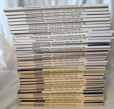 PHYSIOLOGICAL ENTOMOLOGY Journal Lot 41 Issues 1976 1986 Research Set